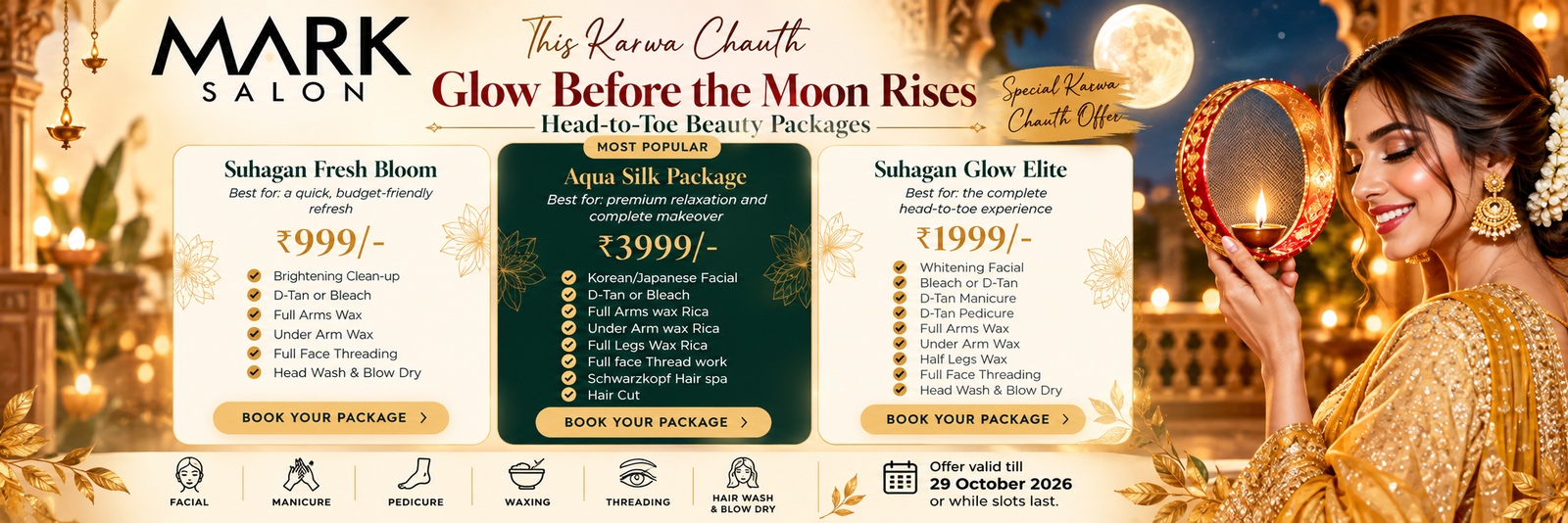 Karwa Chauth salon offer in Hoshiarpur at Mark Salon