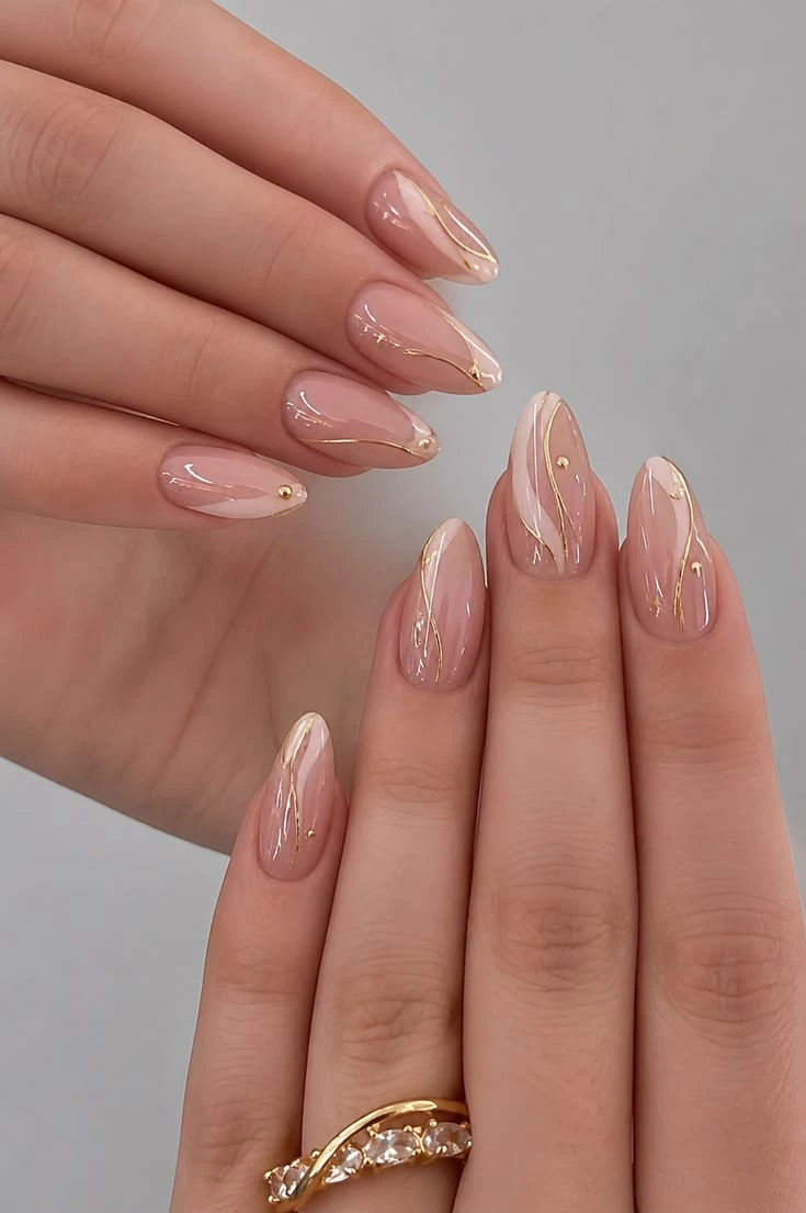 Soft gel extension nails with pink glitter and French tips at Mark Salon, best ladies nail care salon in Hoshiarpur